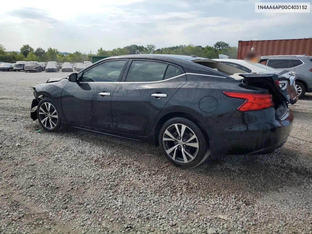 2016 Nissan Maxima 3.5S VIN: 1N4AA6AP0GC403152 Lot: 67091154