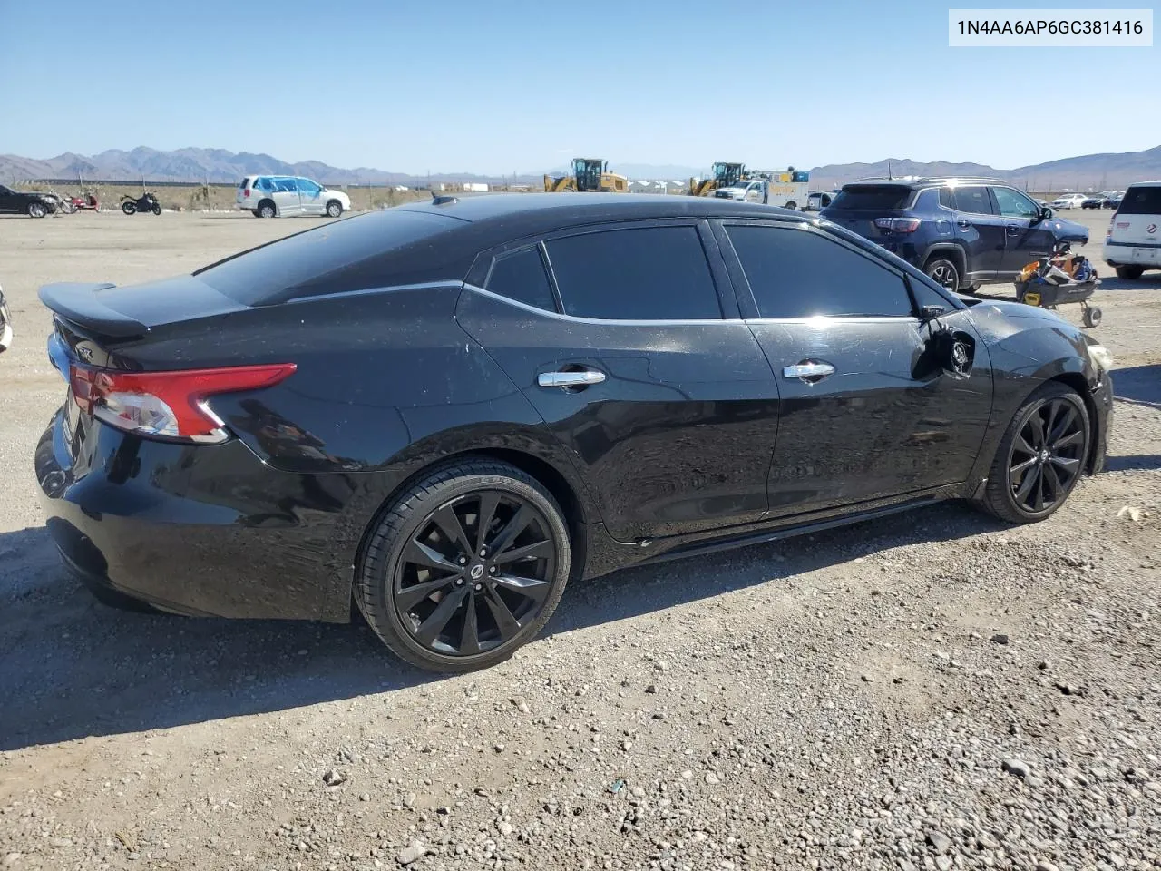 2016 Nissan Maxima 3.5S VIN: 1N4AA6AP6GC381416 Lot: 68099014