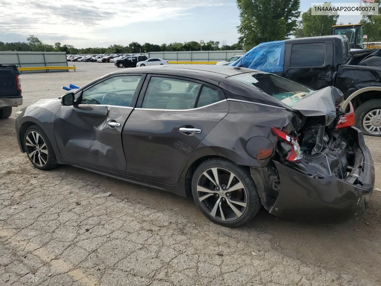 1N4AA6AP2GC400074 2016 Nissan Maxima 3.5S