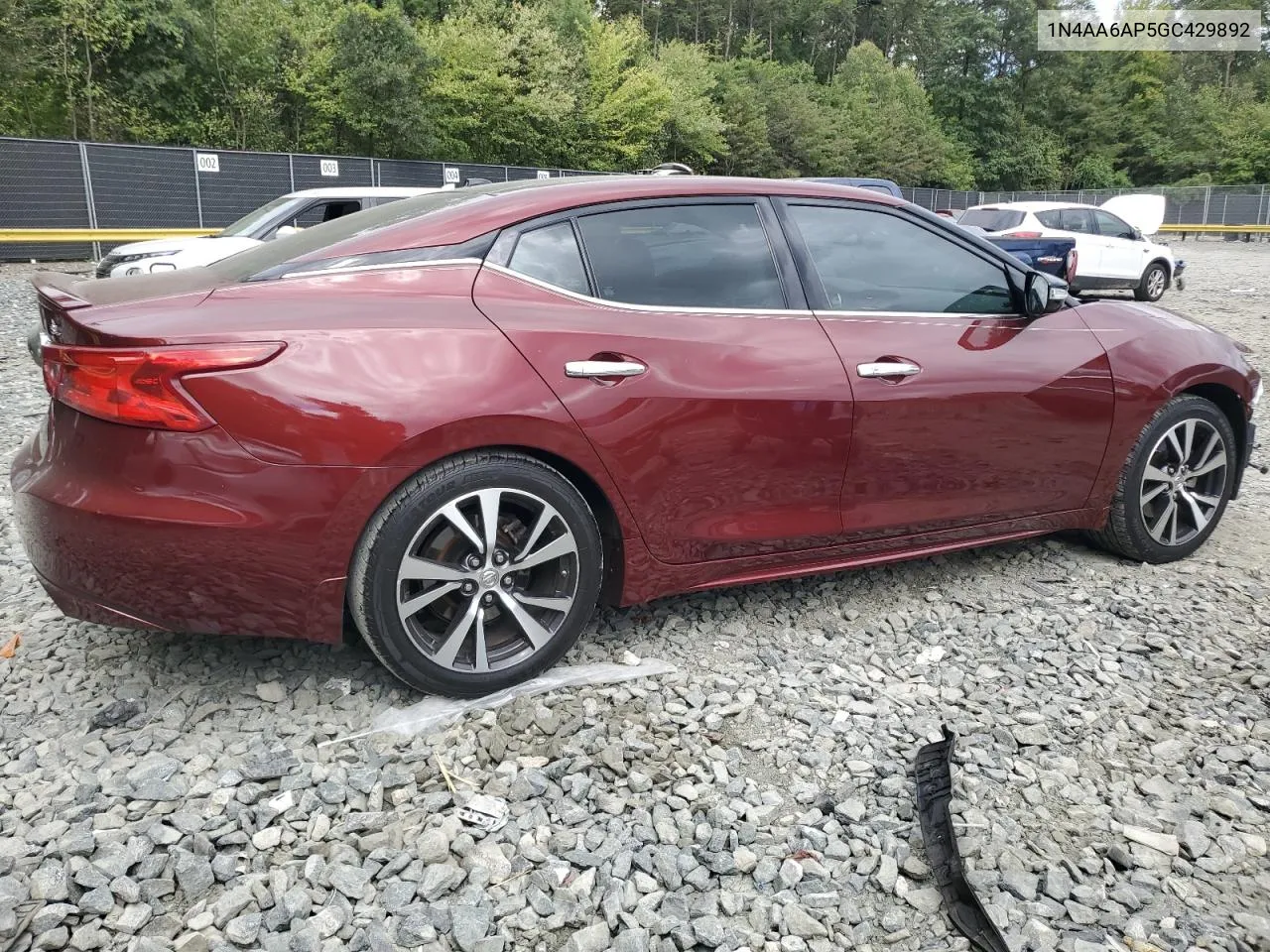 2016 Nissan Maxima 3.5S VIN: 1N4AA6AP5GC429892 Lot: 70389504