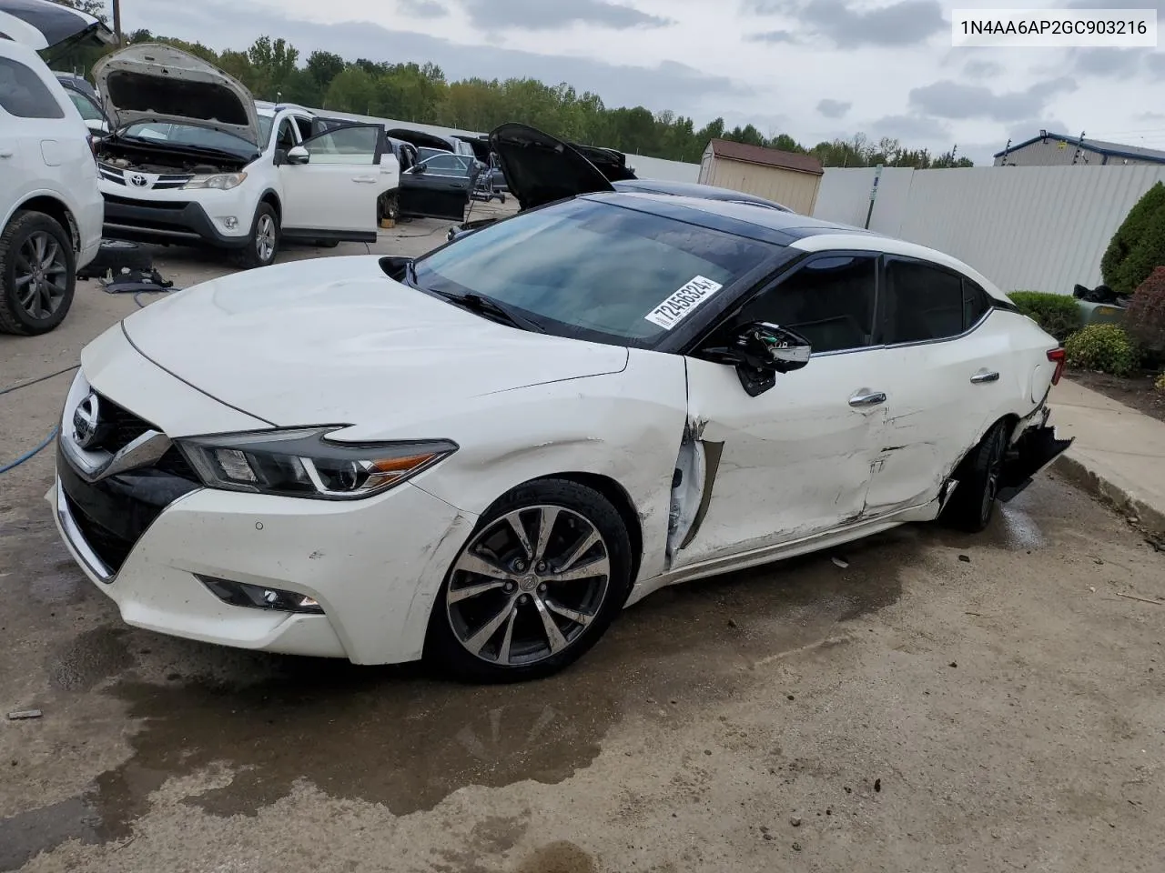 2016 Nissan Maxima 3.5S VIN: 1N4AA6AP2GC903216 Lot: 72456324