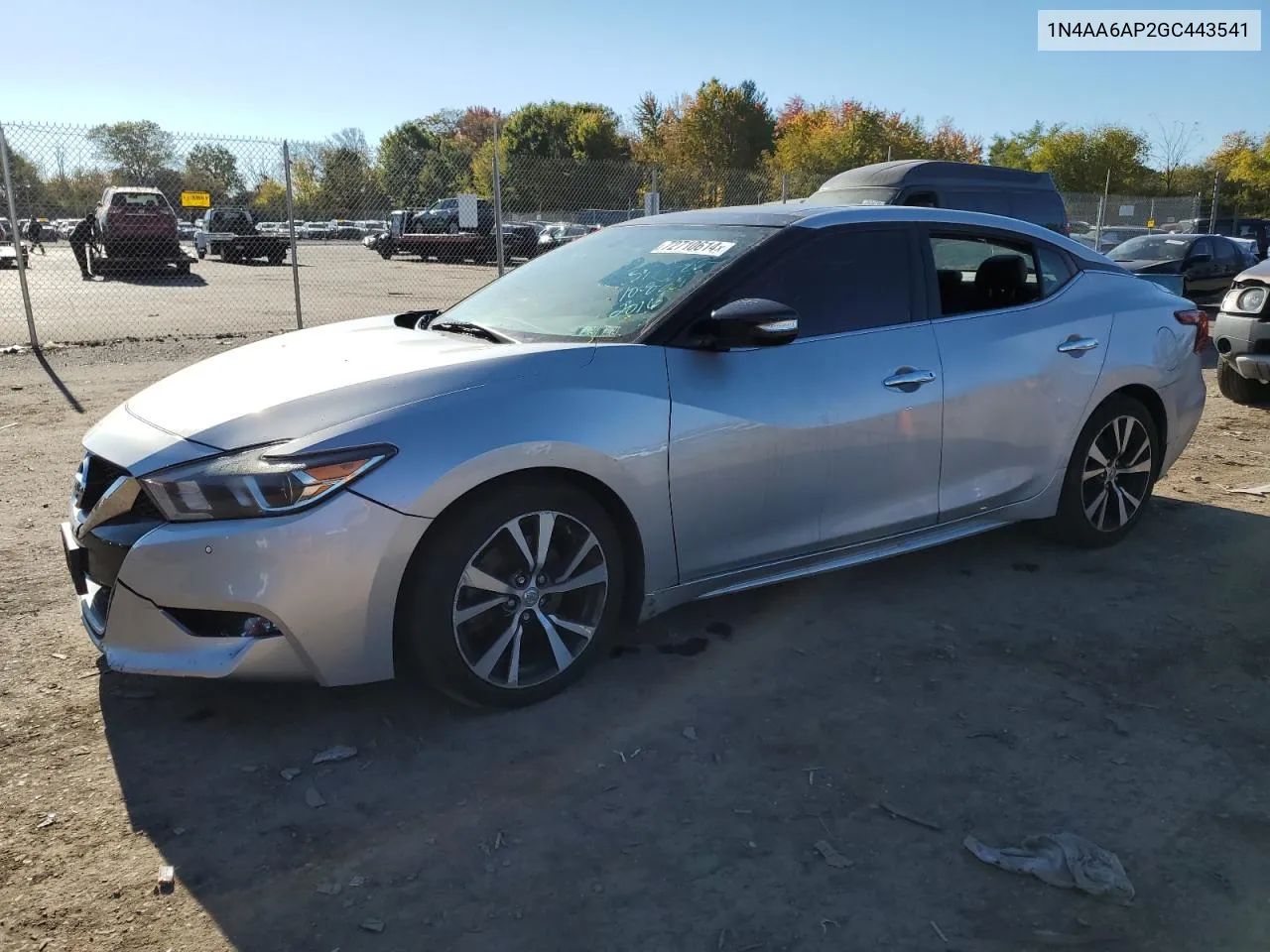 2016 Nissan Maxima 3.5S VIN: 1N4AA6AP2GC443541 Lot: 72710614