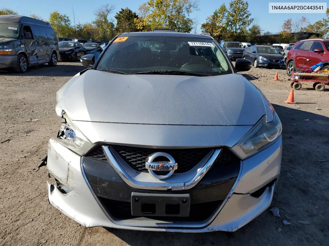 2016 Nissan Maxima 3.5S VIN: 1N4AA6AP2GC443541 Lot: 72710614