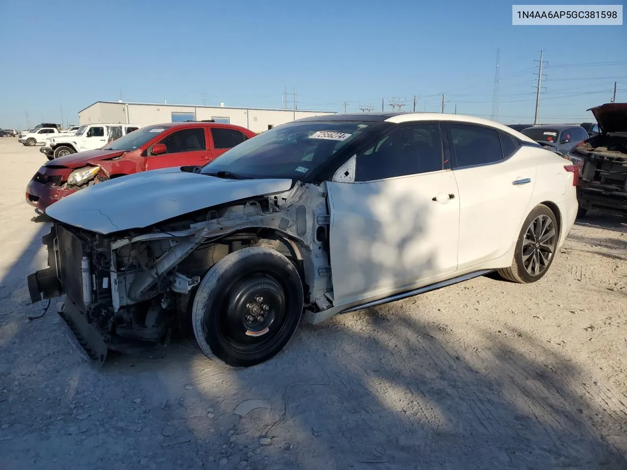 2016 Nissan Maxima 3.5S VIN: 1N4AA6AP5GC381598 Lot: 72956274