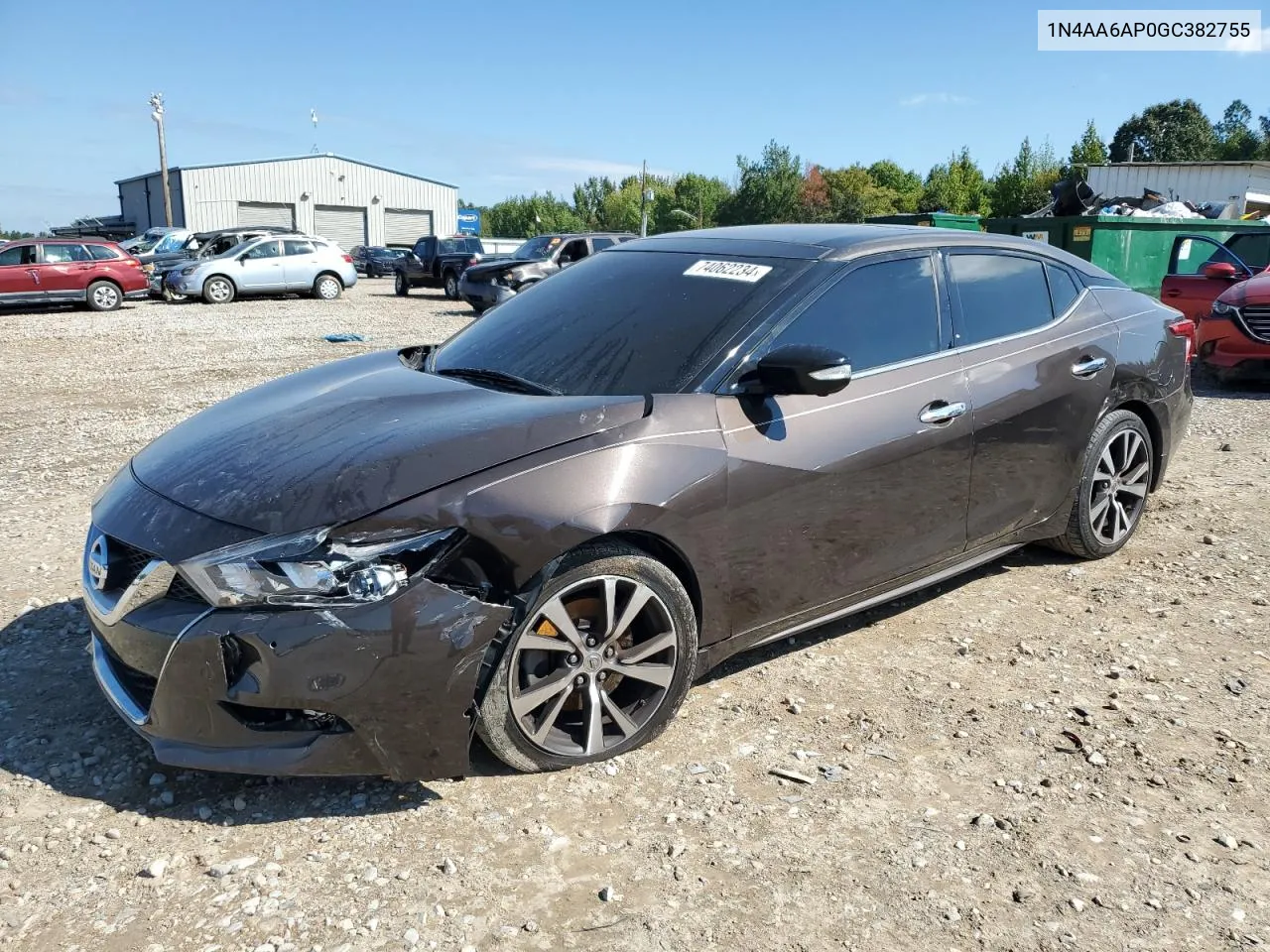 2016 Nissan Maxima 3.5S VIN: 1N4AA6AP0GC382755 Lot: 74062234