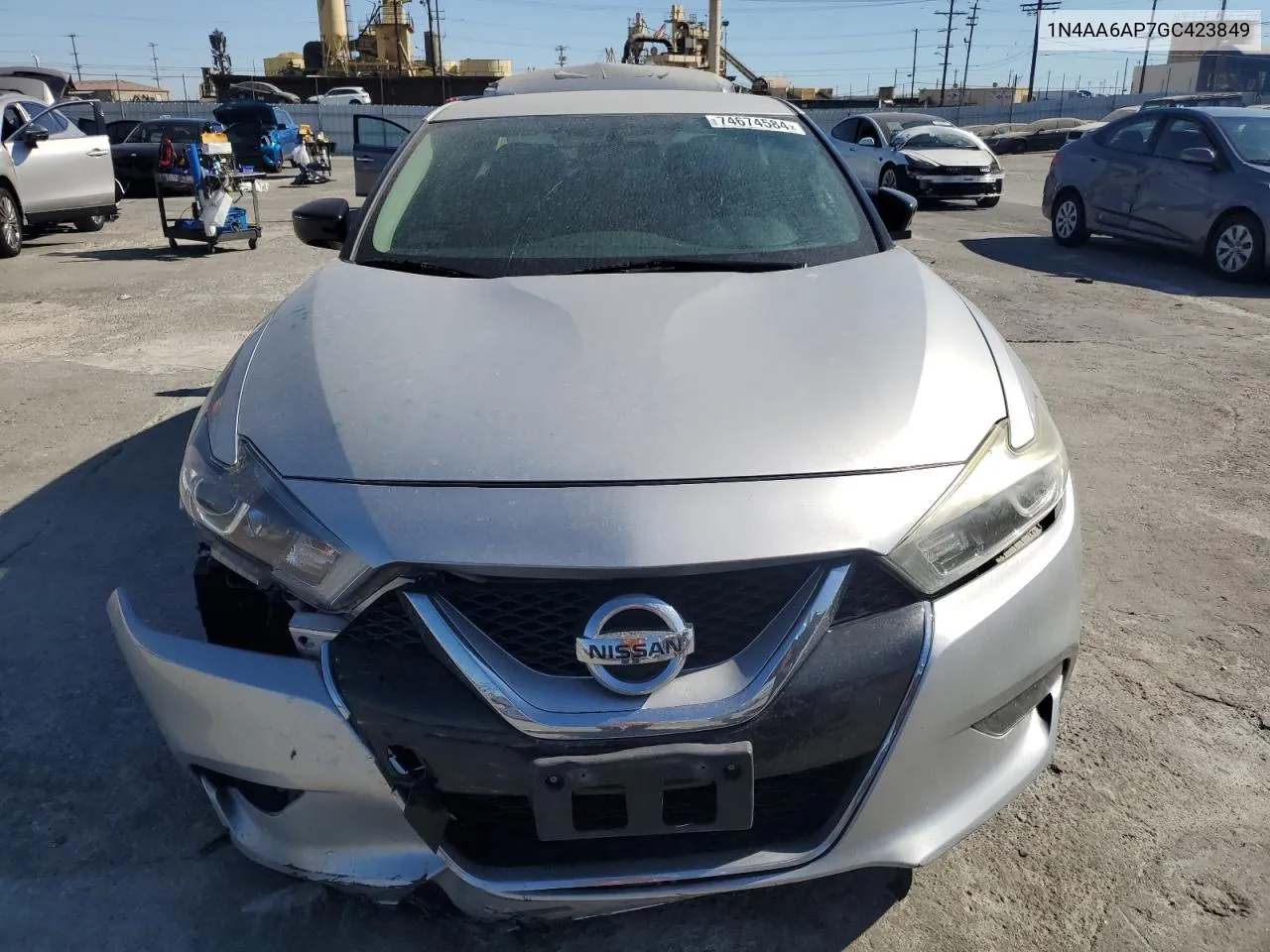 2016 Nissan Maxima 3.5S VIN: 1N4AA6AP7GC423849 Lot: 74674584