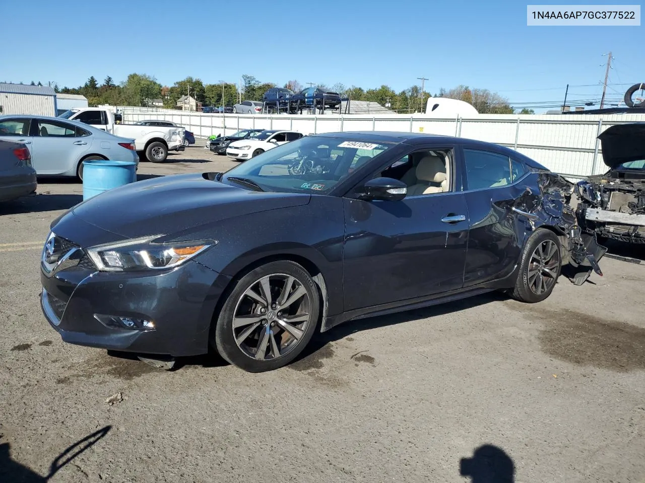 2016 Nissan Maxima 3.5S VIN: 1N4AA6AP7GC377522 Lot: 74941064