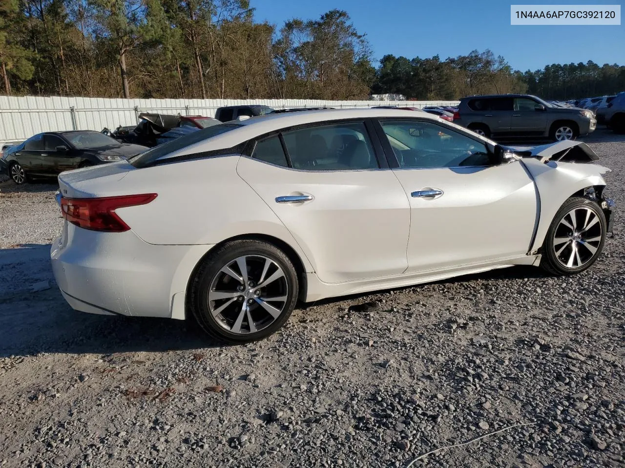 2016 Nissan Maxima 3.5S VIN: 1N4AA6AP7GC392120 Lot: 76050454