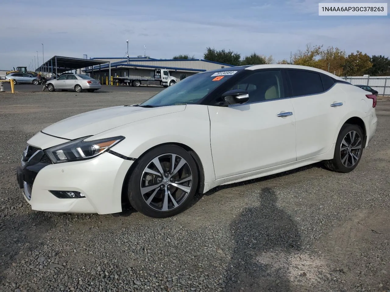 2016 Nissan Maxima 3.5S VIN: 1N4AA6AP3GC378263 Lot: 79134984