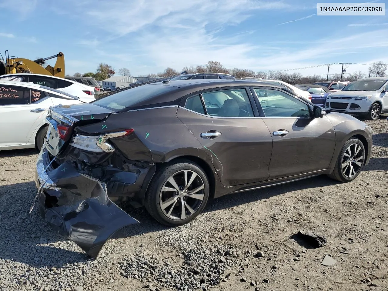 2016 Nissan Maxima 3.5S VIN: 1N4AA6AP2GC439098 Lot: 80085824