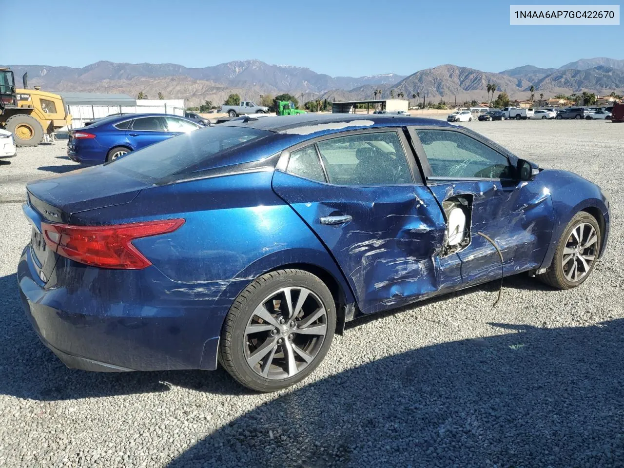 2016 Nissan Maxima 3.5S VIN: 1N4AA6AP7GC422670 Lot: 80289774