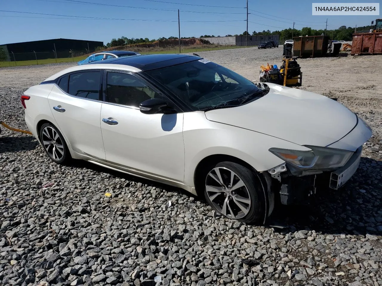 2017 Nissan Maxima 3.5S VIN: 1N4AA6AP2HC424554 Lot: 48790304