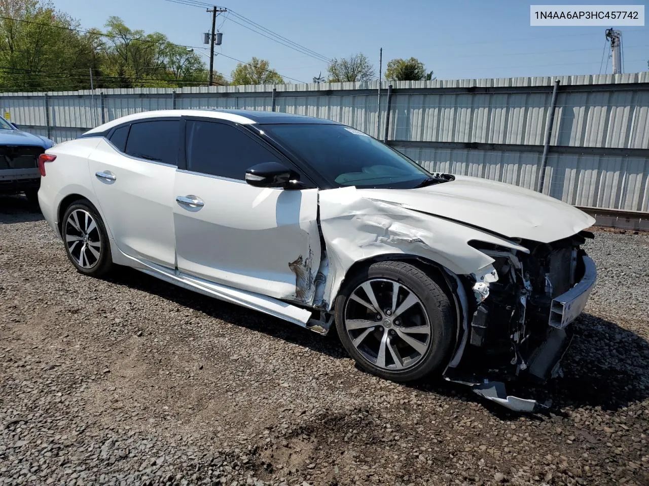 2017 Nissan Maxima 3.5S VIN: 1N4AA6AP3HC457742 Lot: 52552564