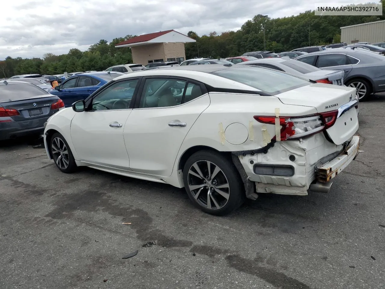 2017 Nissan Maxima 3.5S VIN: 1N4AA6AP5HC392716 Lot: 69458324