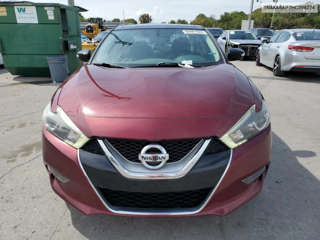 2017 Nissan Maxima 3.5S VIN: 1N4AA6AP7HC398274 Lot: 69481924