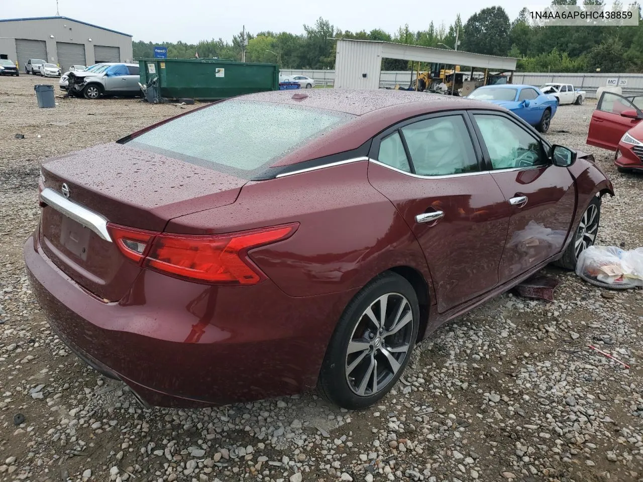 2017 Nissan Maxima 3.5S VIN: 1N4AA6AP6HC438859 Lot: 70279994