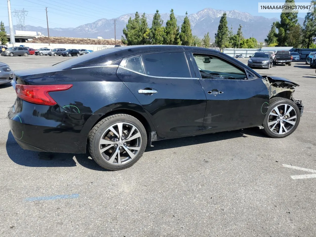 2017 Nissan Maxima 3.5S VIN: 1N4AA6AP2HC370947 Lot: 70317254