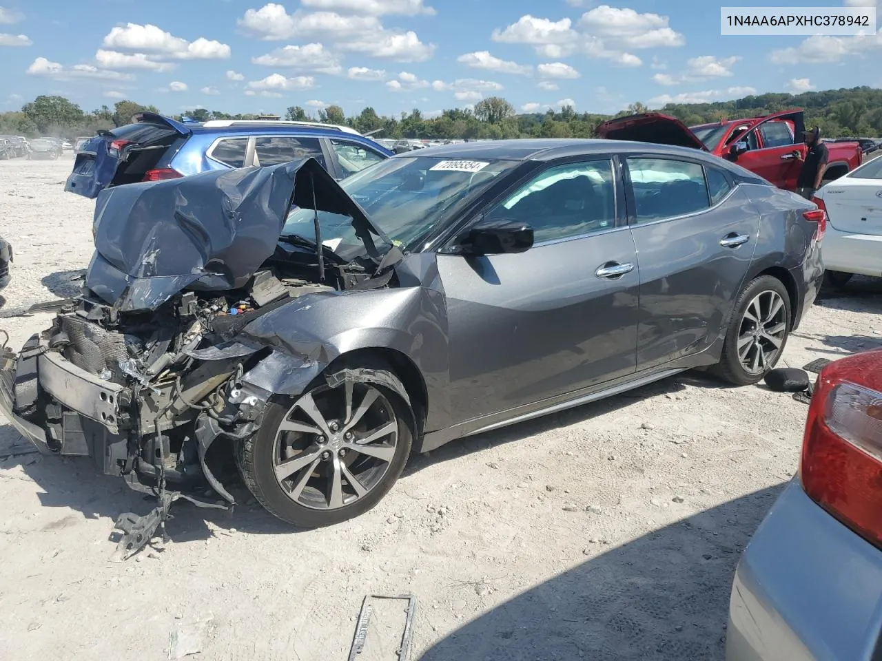 2017 Nissan Maxima 3.5S VIN: 1N4AA6APXHC378942 Lot: 72095354