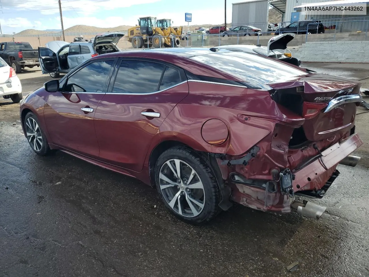 1N4AA6AP7HC443262 2017 Nissan Maxima 3.5S