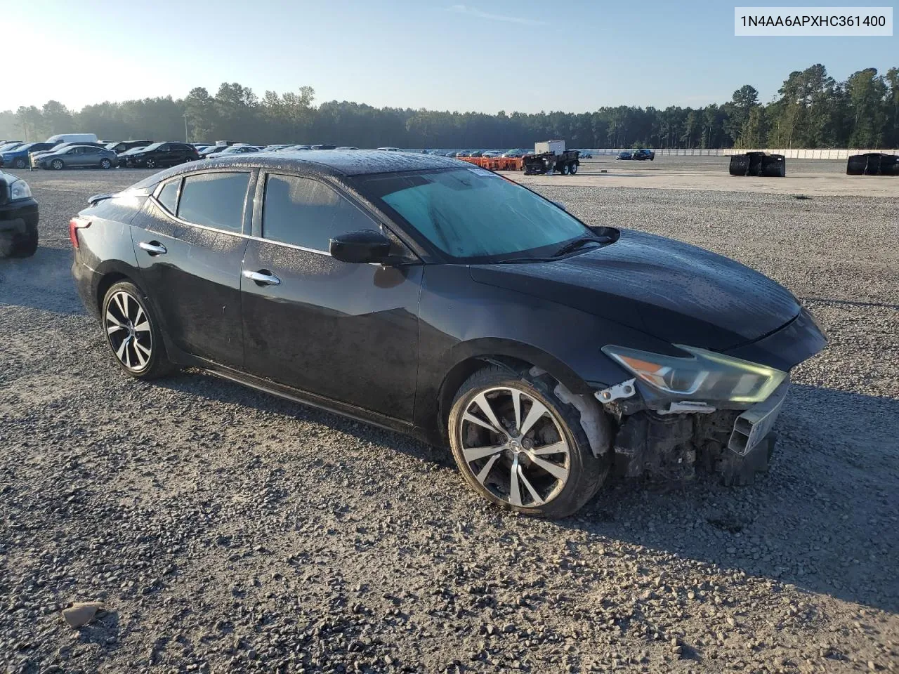 2017 Nissan Maxima 3.5S VIN: 1N4AA6APXHC361400 Lot: 73118254