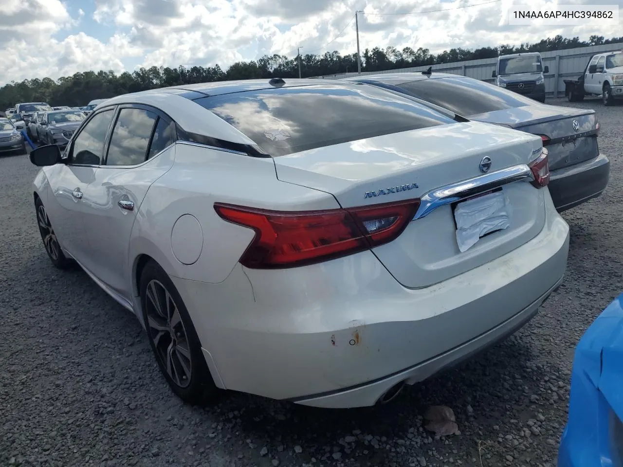 2017 Nissan Maxima 3.5S VIN: 1N4AA6AP4HC394862 Lot: 73804244