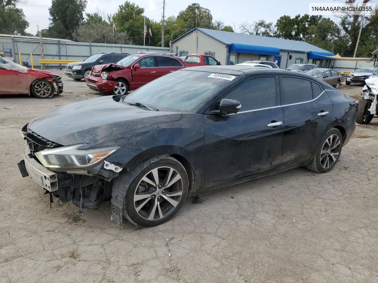 2017 Nissan Maxima 3.5S VIN: 1N4AA6AP4HC360355 Lot: 74958694