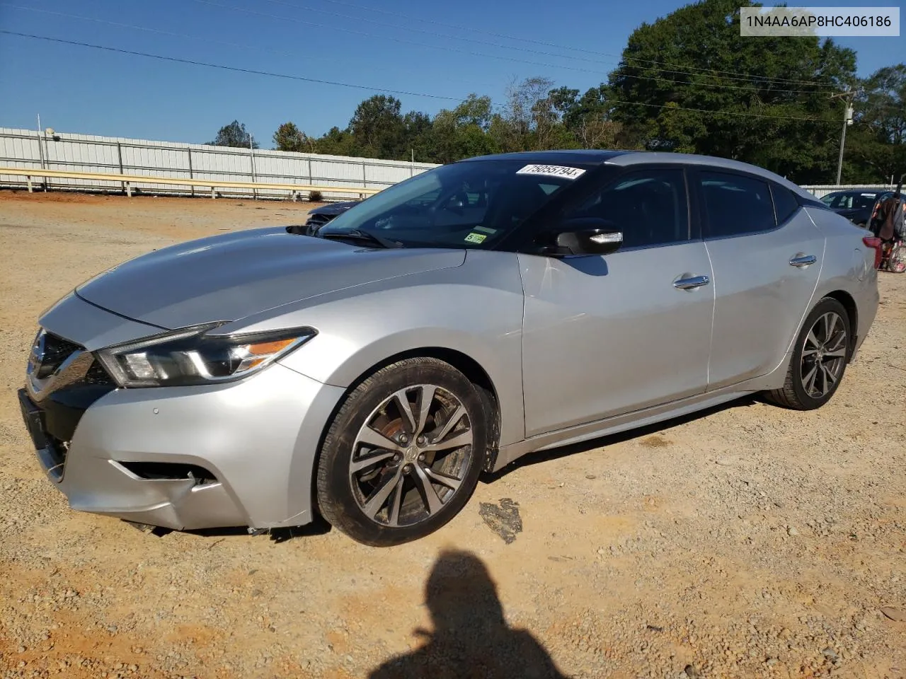 2017 Nissan Maxima 3.5S VIN: 1N4AA6AP8HC406186 Lot: 75055794