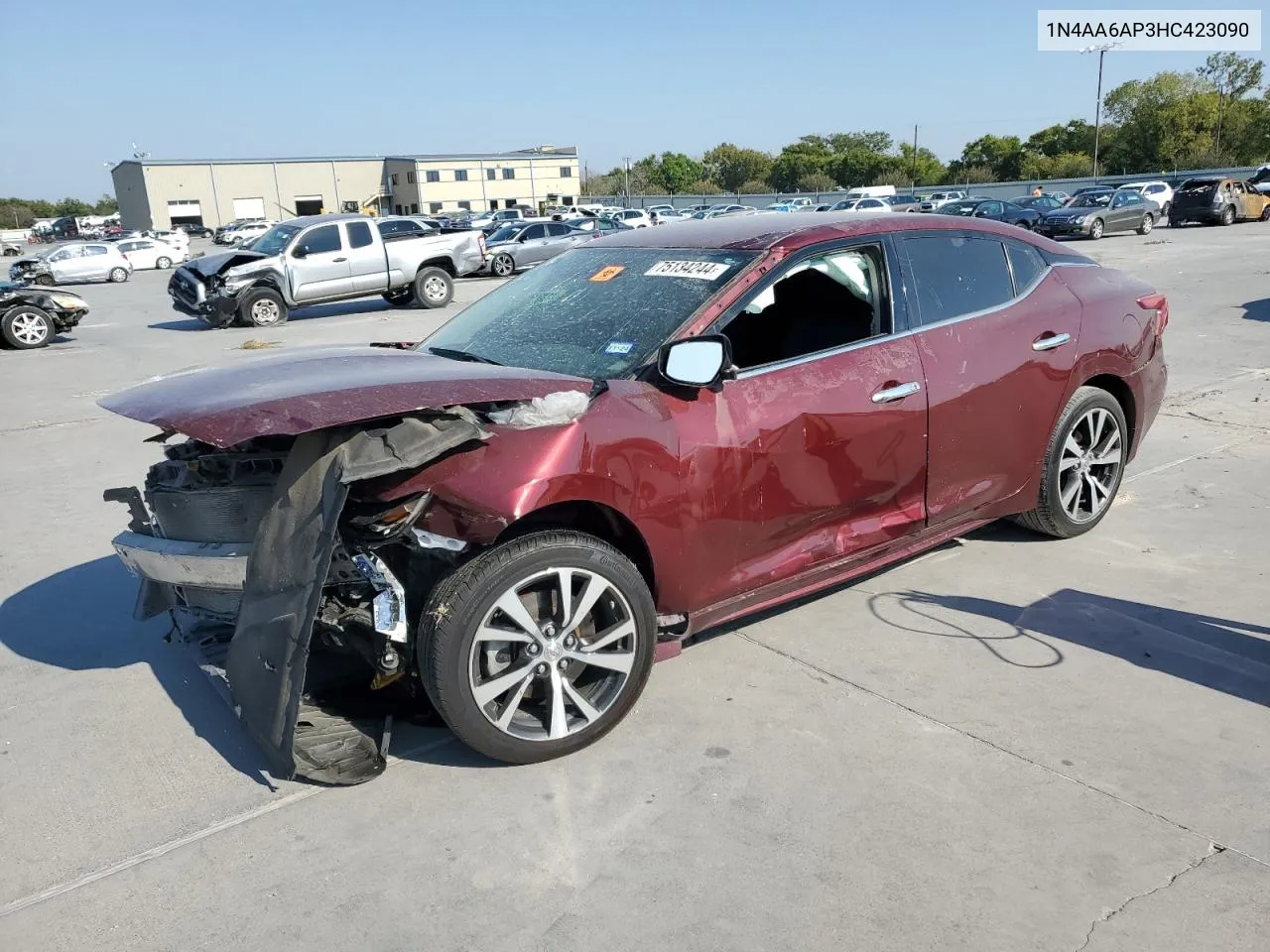 2017 Nissan Maxima 3.5S VIN: 1N4AA6AP3HC423090 Lot: 75134244