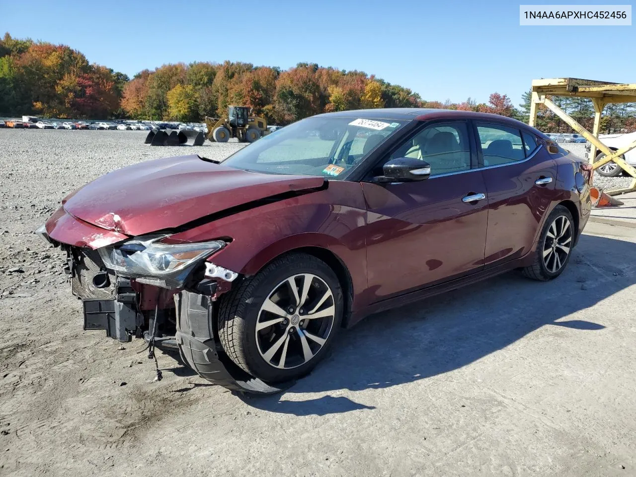 2017 Nissan Maxima 3.5S VIN: 1N4AA6APXHC452456 Lot: 76374464