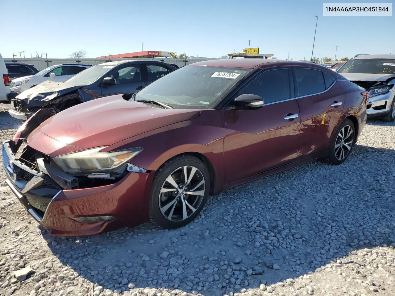 2017 Nissan Maxima 3.5S VIN: 1N4AA6AP3HC451844 Lot: 76557204