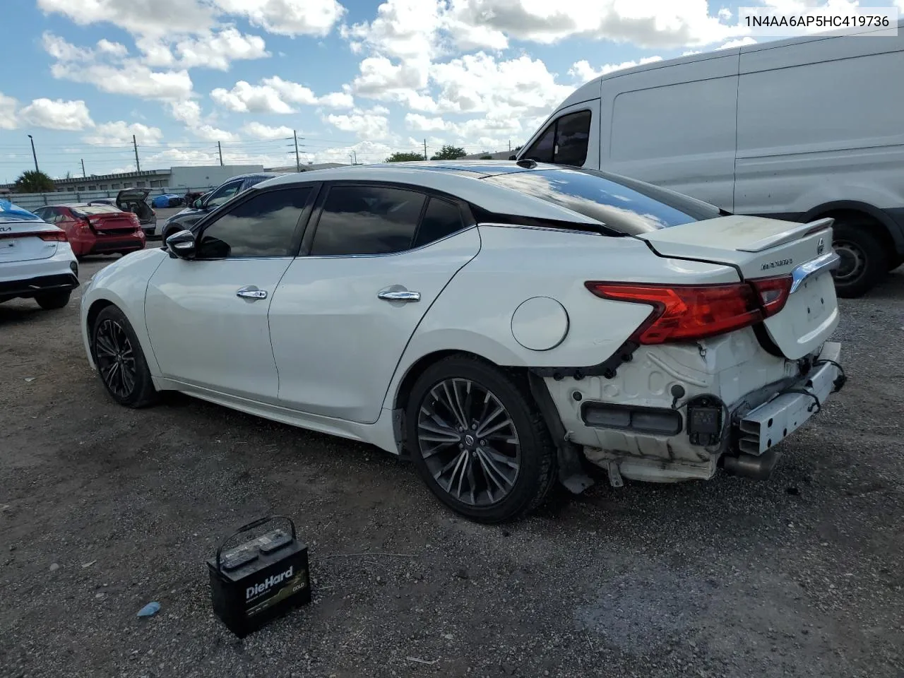 2017 Nissan Maxima 3.5S VIN: 1N4AA6AP5HC419736 Lot: 77231284