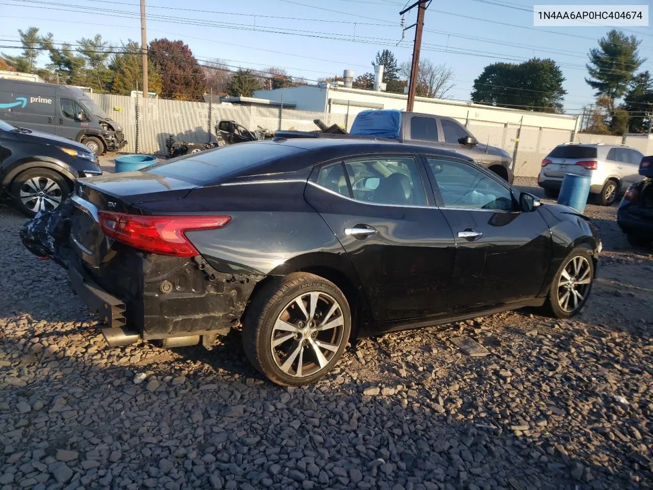 2017 Nissan Maxima 3.5S VIN: 1N4AA6AP0HC404674 Lot: 77450684