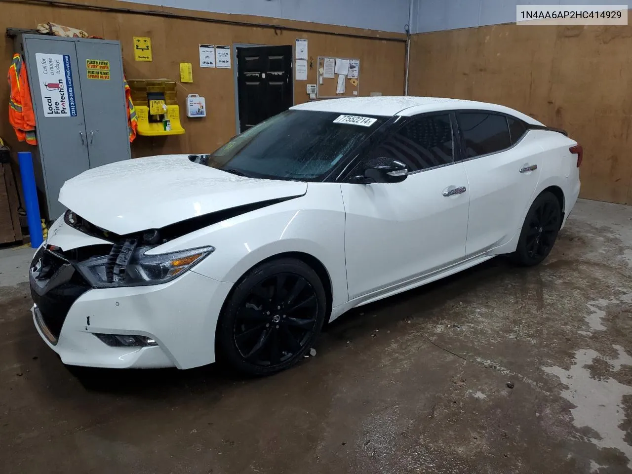 2017 Nissan Maxima 3.5S VIN: 1N4AA6AP2HC414929 Lot: 77552214