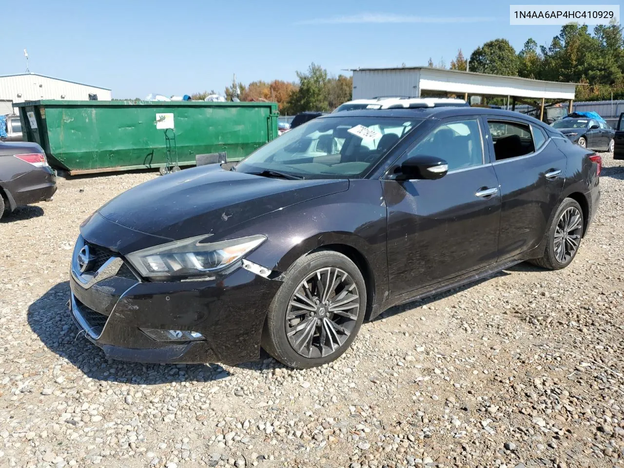 2017 Nissan Maxima 3.5S VIN: 1N4AA6AP4HC410929 Lot: 77821924