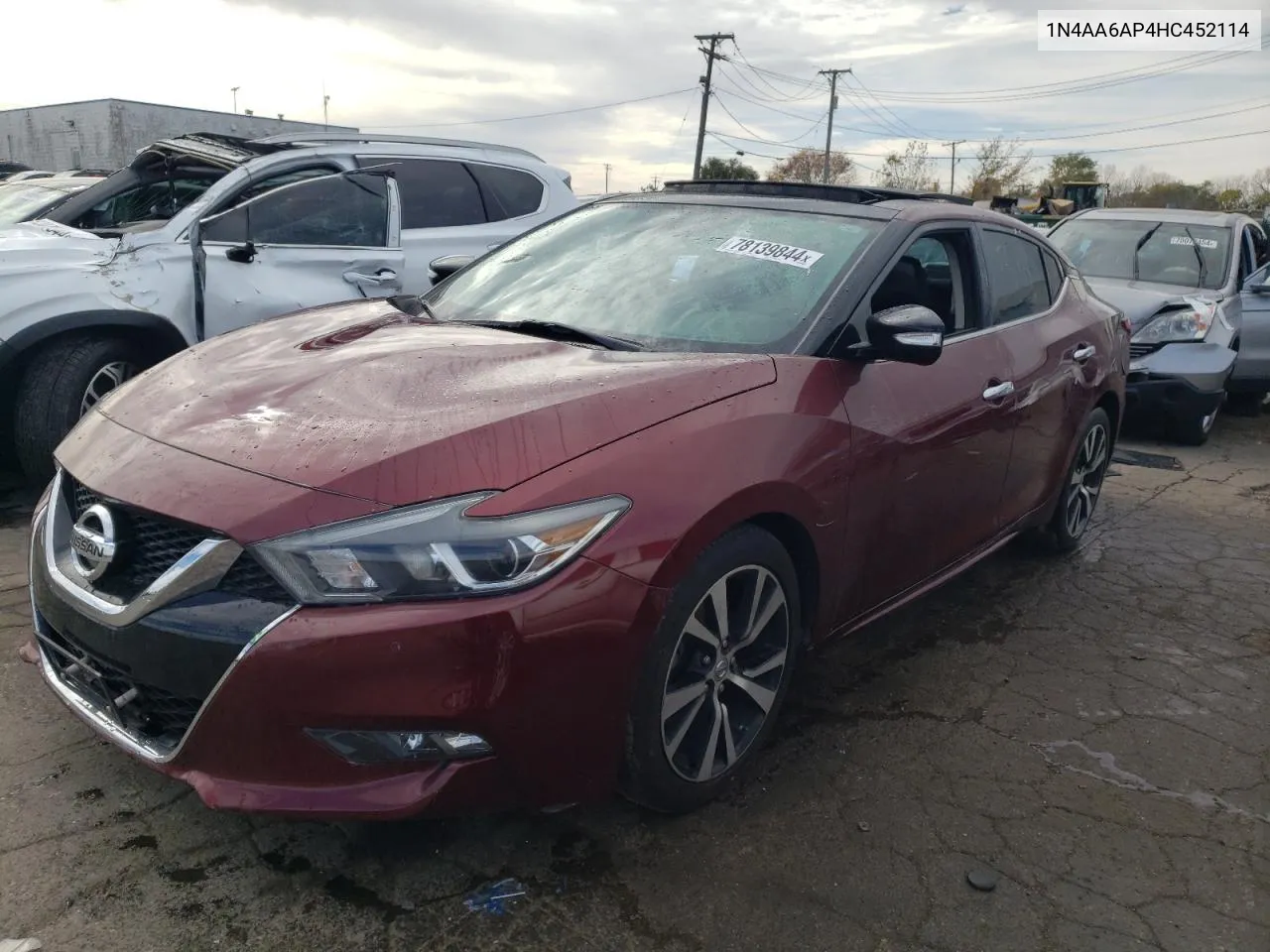 2017 Nissan Maxima 3.5S VIN: 1N4AA6AP4HC452114 Lot: 78139844