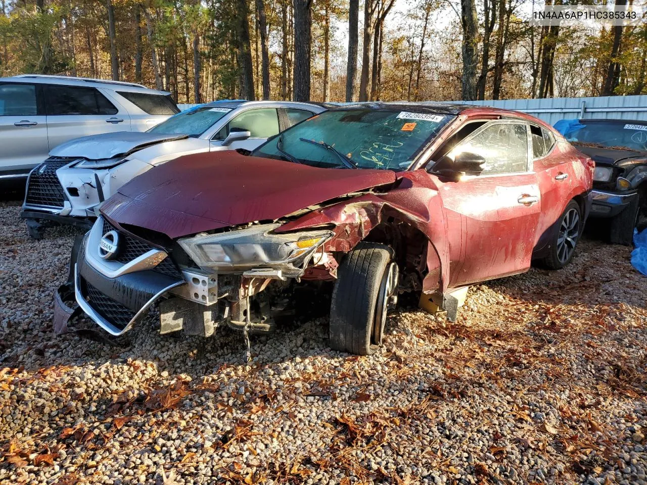 2017 Nissan Maxima 3.5S VIN: 1N4AA6AP1HC385343 Lot: 78280364