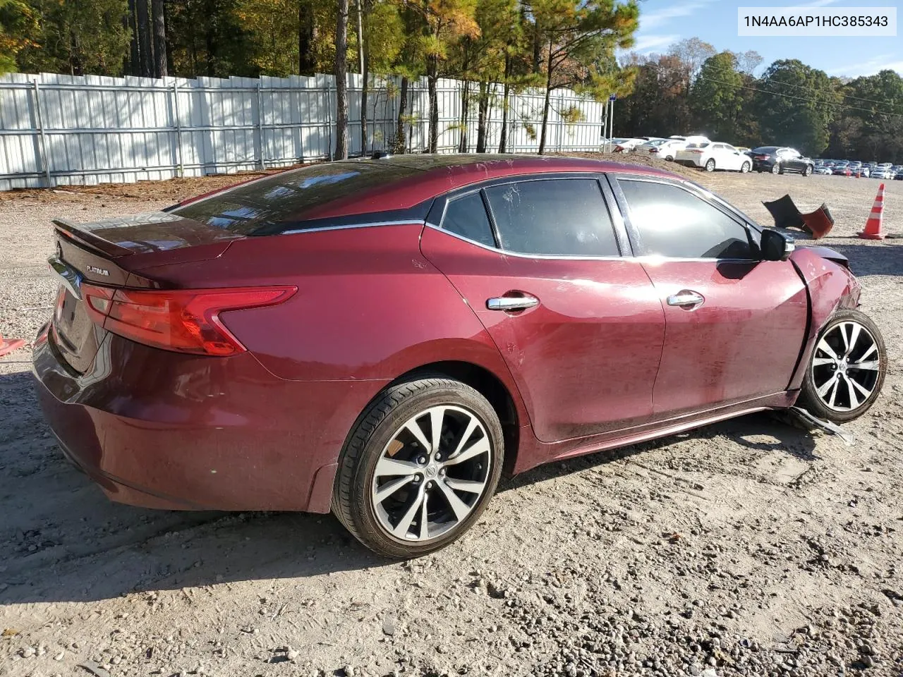 2017 Nissan Maxima 3.5S VIN: 1N4AA6AP1HC385343 Lot: 78280364