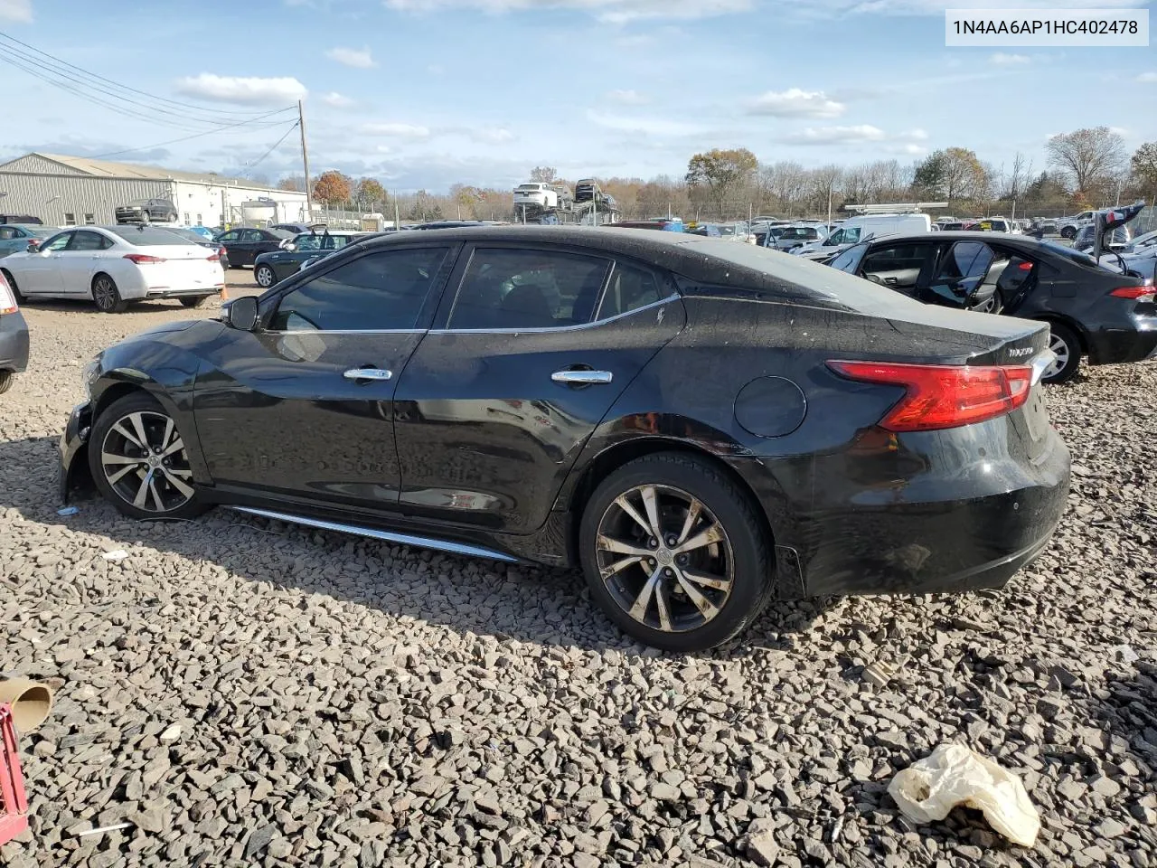 2017 Nissan Maxima 3.5S VIN: 1N4AA6AP1HC402478 Lot: 78837774