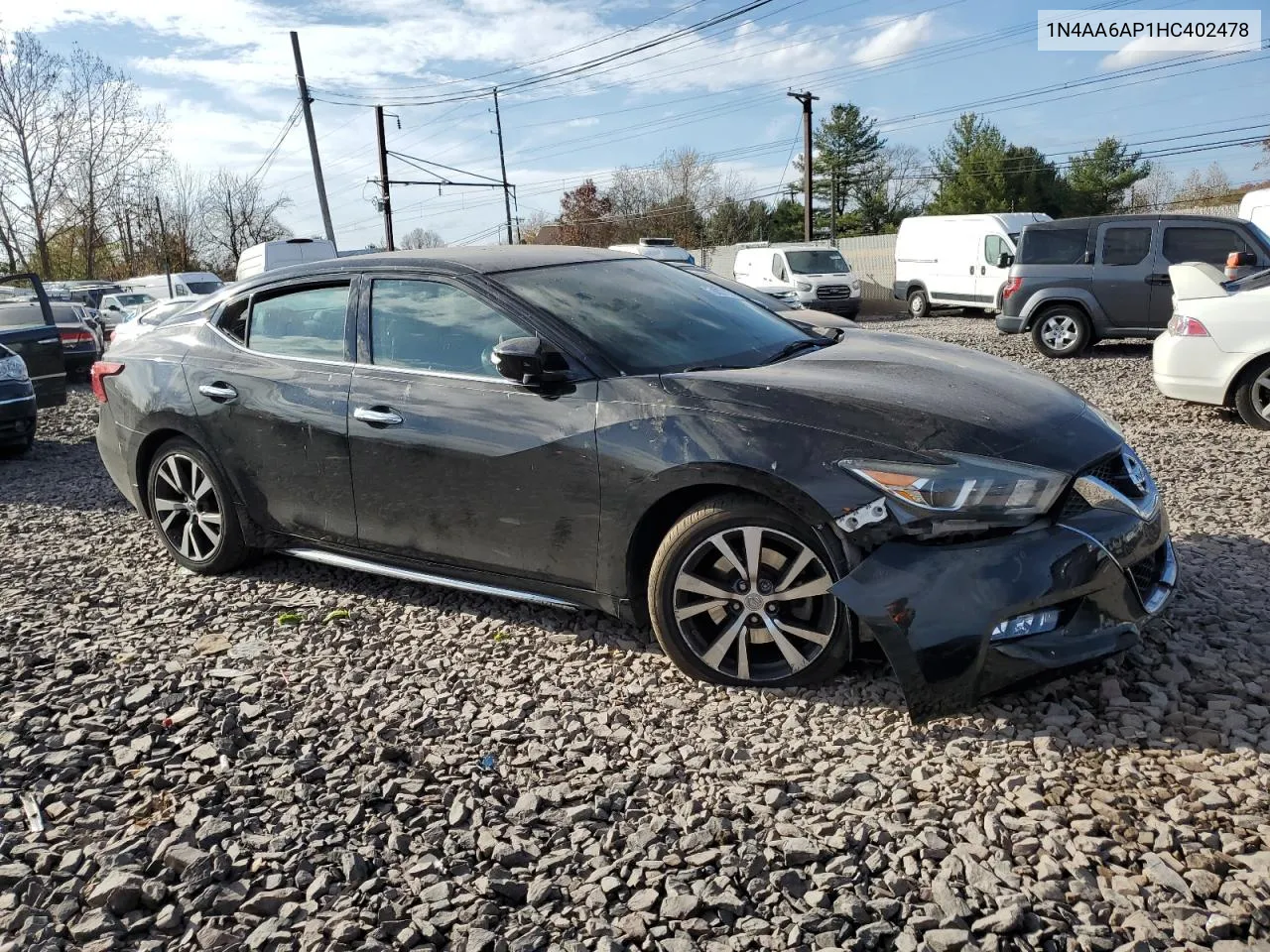 2017 Nissan Maxima 3.5S VIN: 1N4AA6AP1HC402478 Lot: 78837774