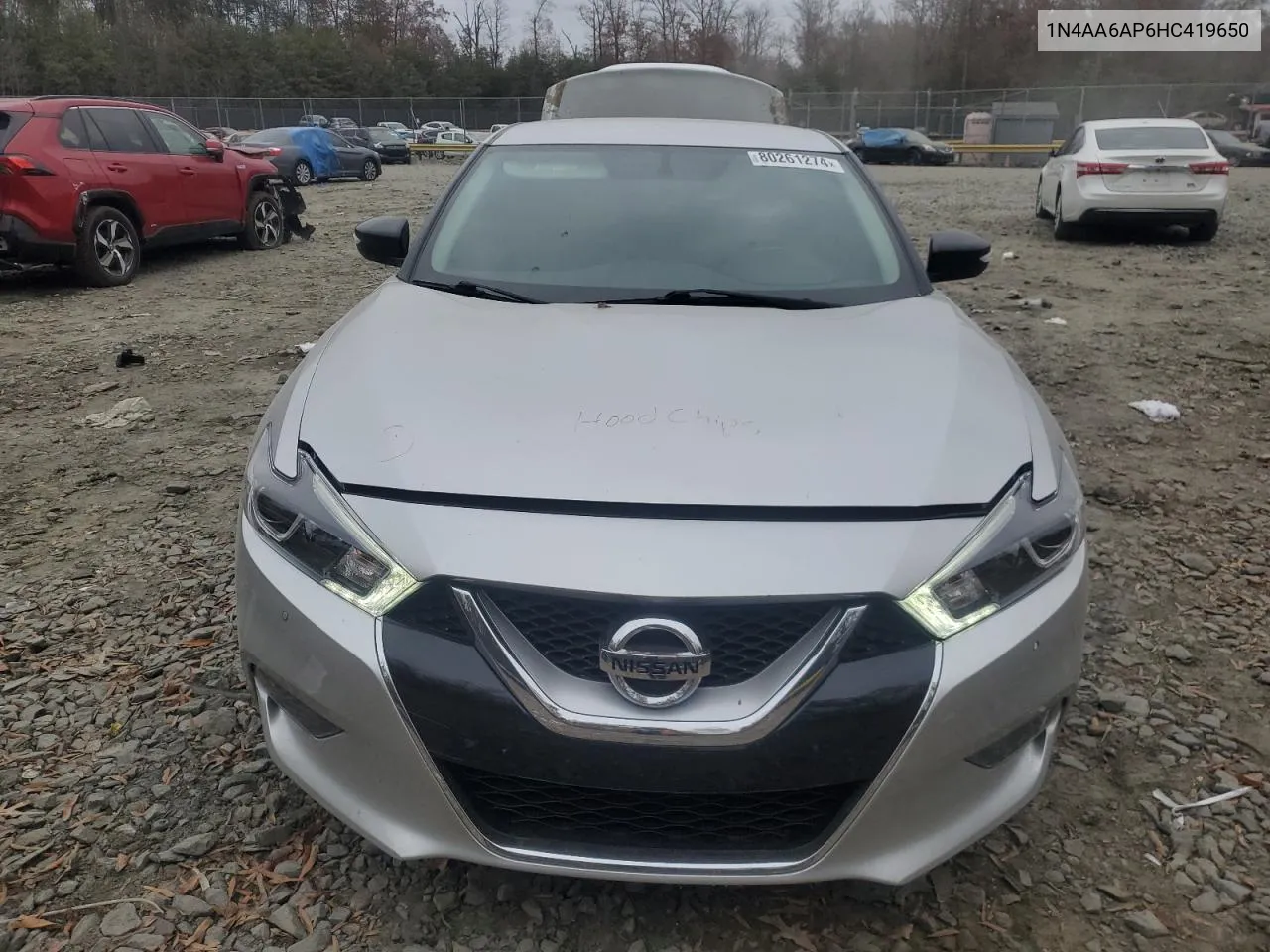 2017 Nissan Maxima 3.5S VIN: 1N4AA6AP6HC419650 Lot: 80261274