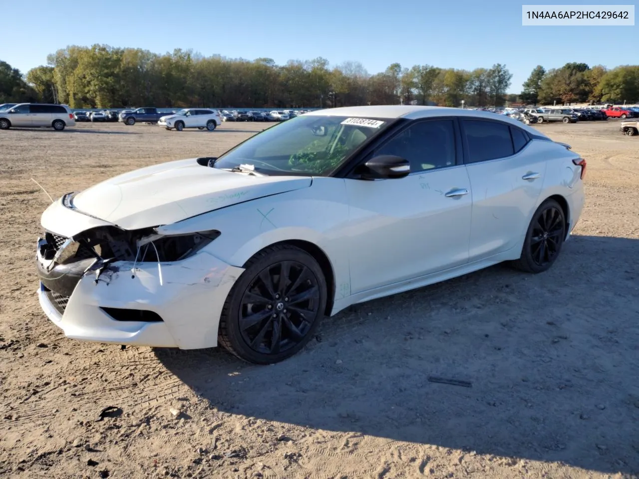 2017 Nissan Maxima 3.5S VIN: 1N4AA6AP2HC429642 Lot: 81038744