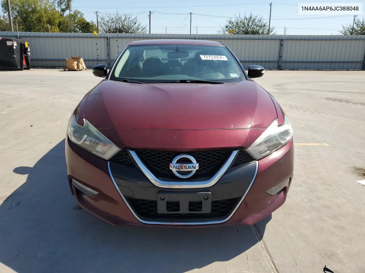 2018 Nissan Maxima 3.5S VIN: 1N4AA6AP6JC388048 Lot: 72753954