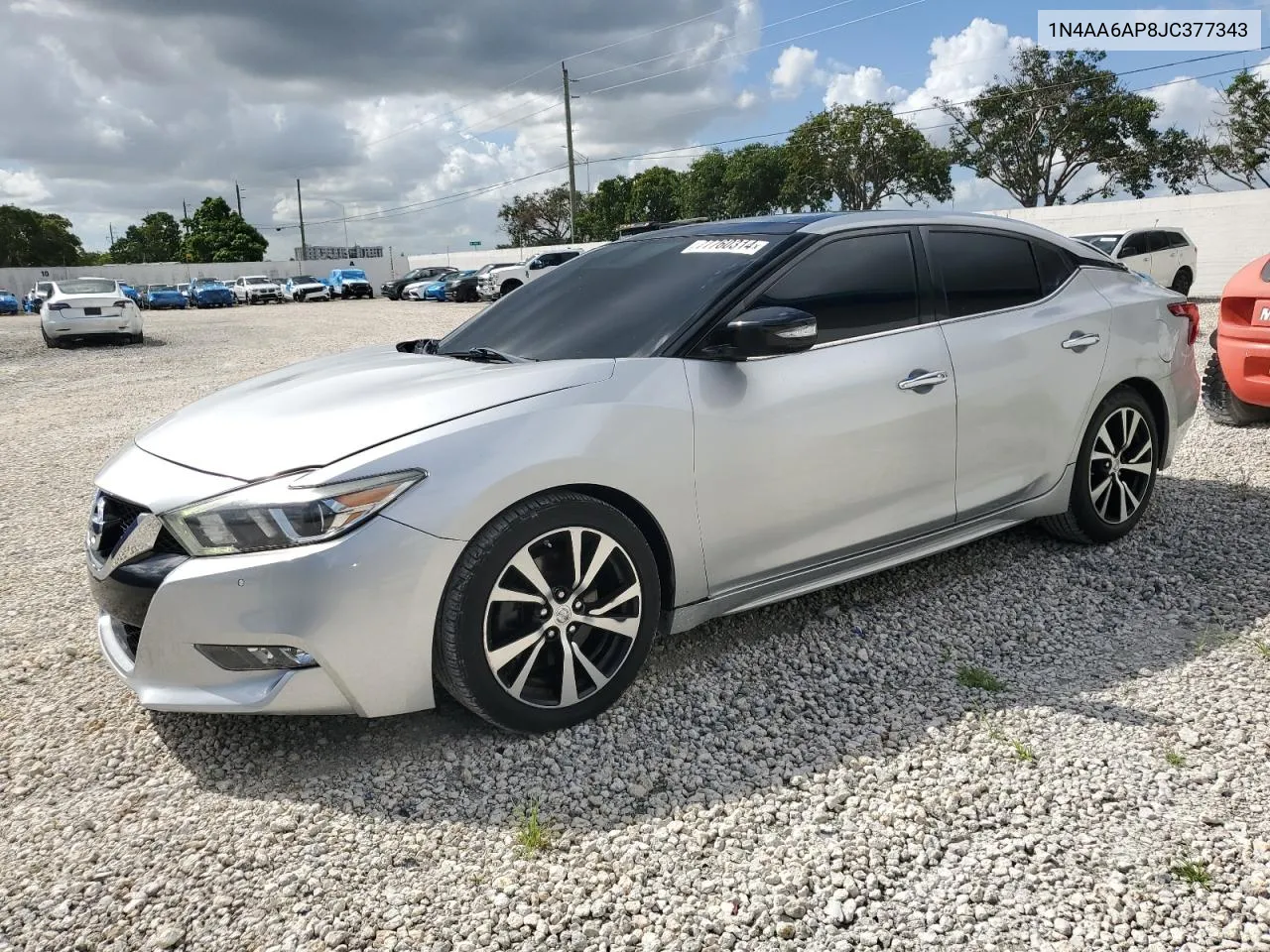 2018 Nissan Maxima 3.5S VIN: 1N4AA6AP8JC377343 Lot: 77760314