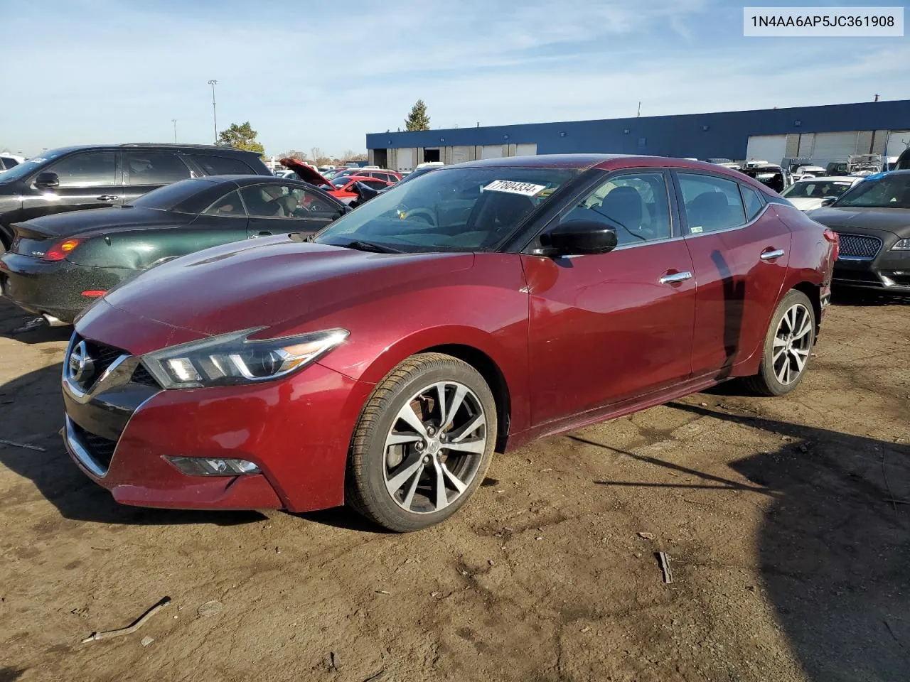 2018 Nissan Maxima 3.5S VIN: 1N4AA6AP5JC361908 Lot: 77804334