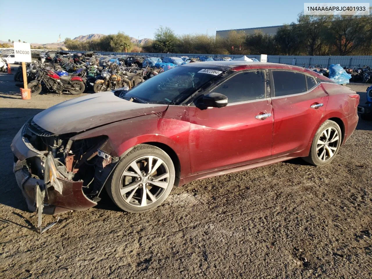 2018 Nissan Maxima 3.5S VIN: 1N4AA6AP8JC401933 Lot: 80822064