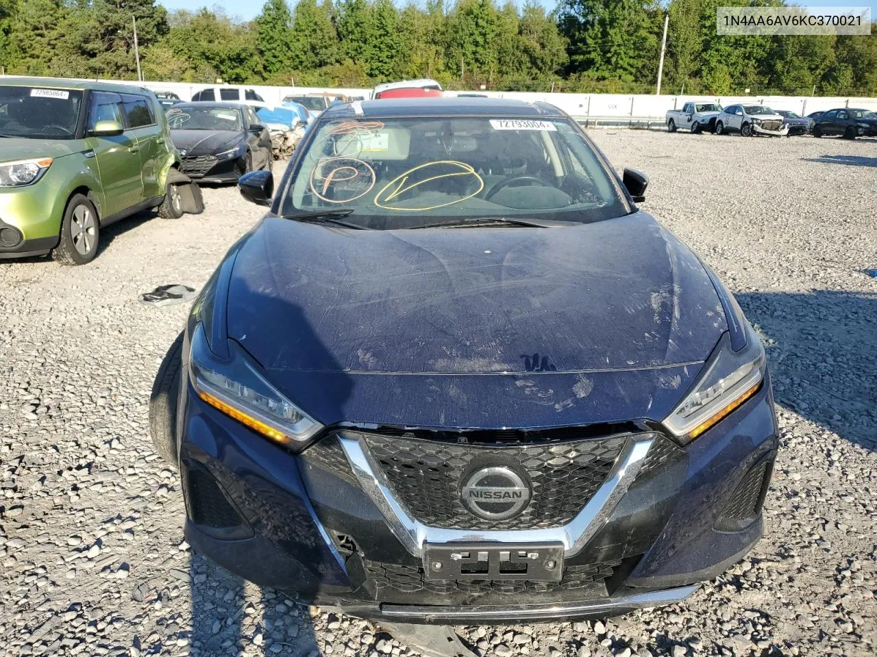 2019 Nissan Maxima S VIN: 1N4AA6AV6KC370021 Lot: 72793004