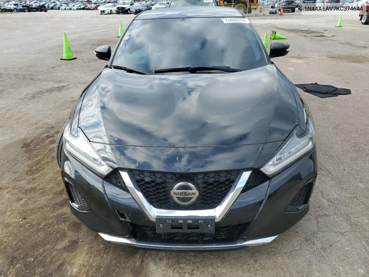 2019 Nissan Maxima S VIN: 1N4AA6AV7KC374644 Lot: 73493374