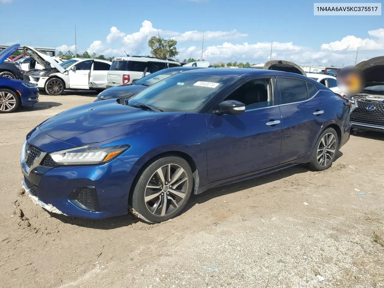 2019 Nissan Maxima S VIN: 1N4AA6AV5KC375517 Lot: 73840074