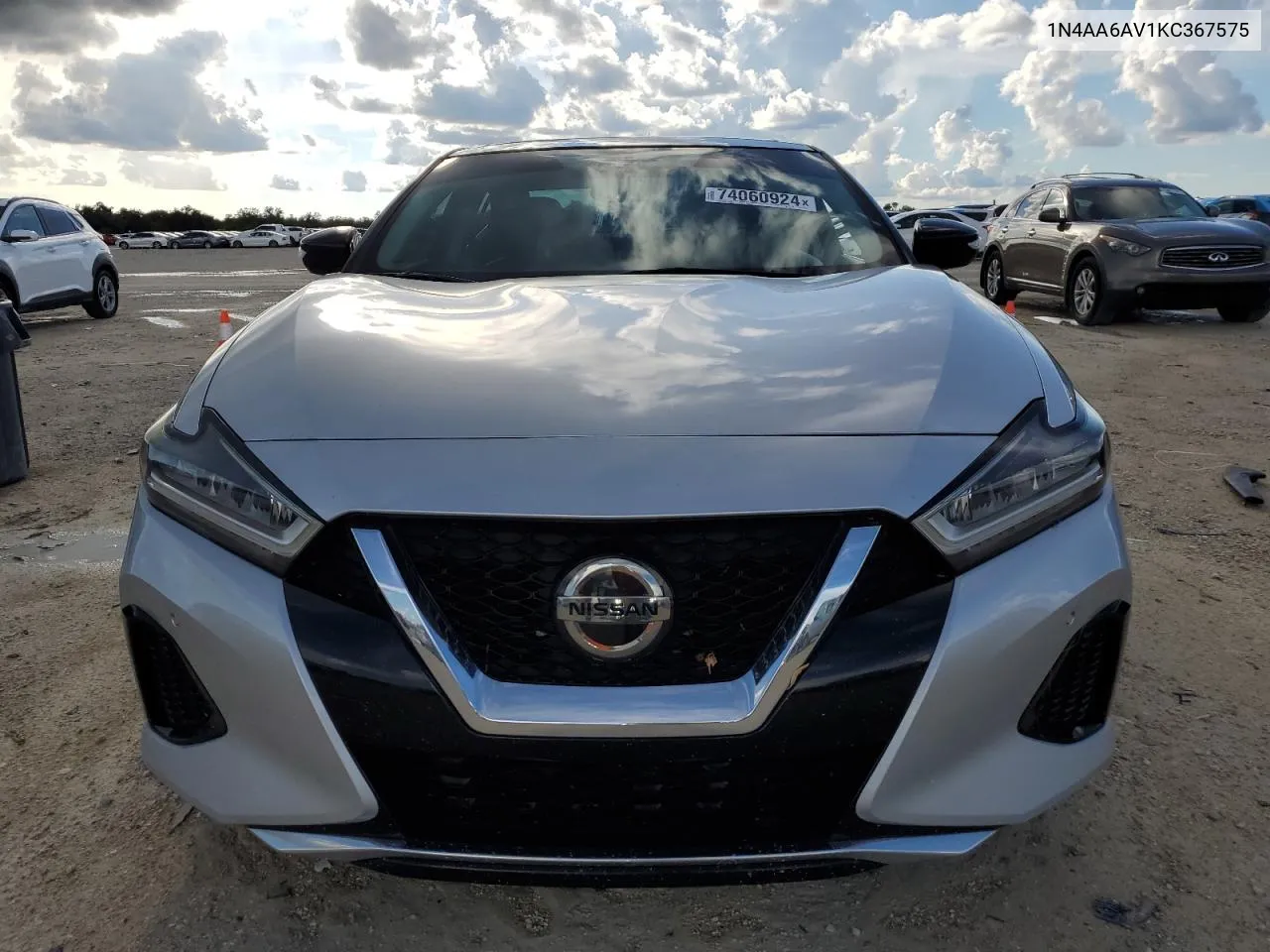 2019 Nissan Maxima S VIN: 1N4AA6AV1KC367575 Lot: 74060924