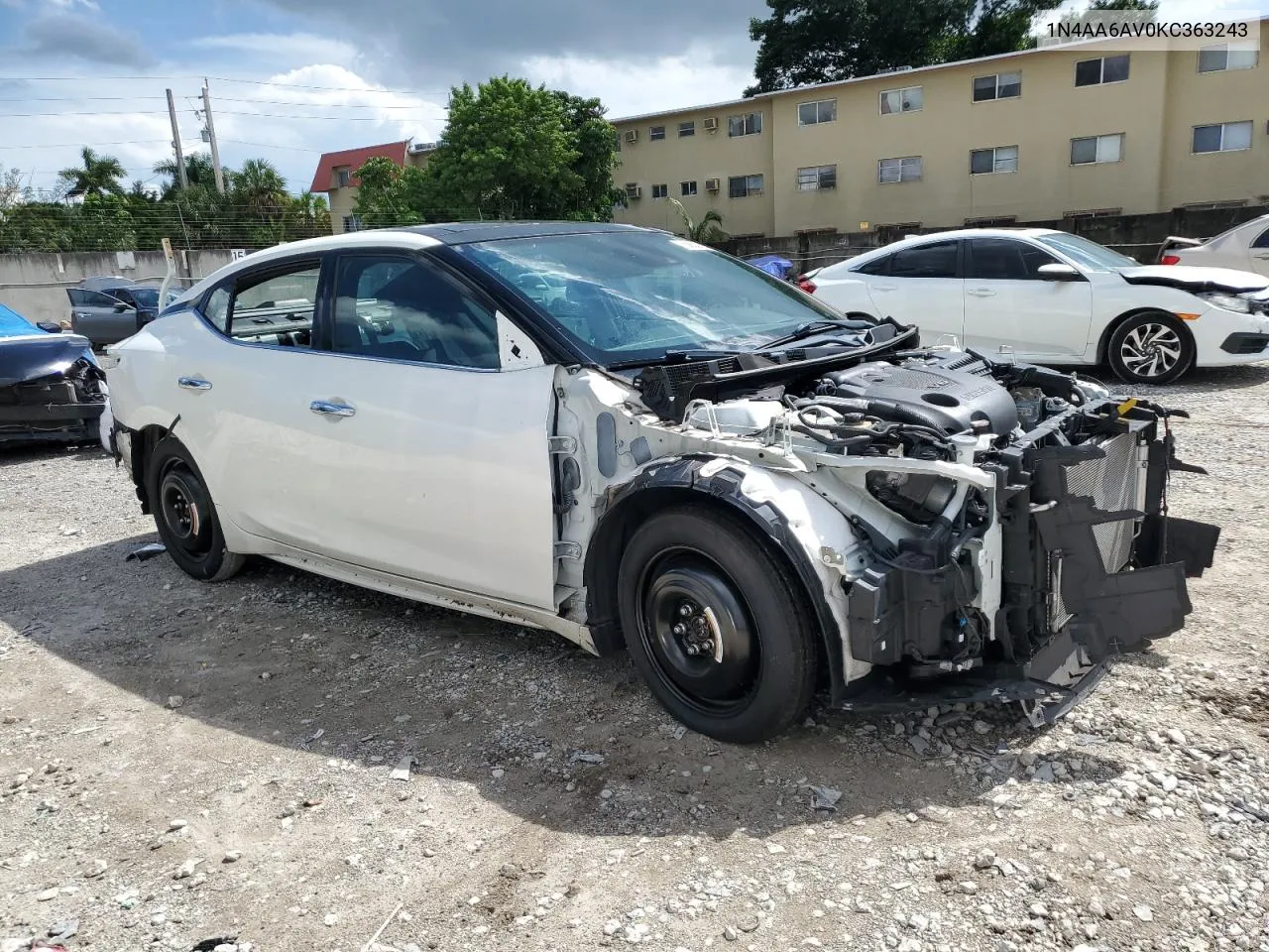 2019 Nissan Maxima S VIN: 1N4AA6AV0KC363243 Lot: 75863714